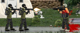 HERC troopers armed with MP5's attack the player in Union Park (TLS:UC)