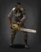 A survivor equipped with the Chainsaw