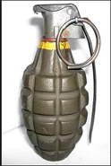 The Mk 2 Grenade, nicknamed the "Iron Pineapple" due to its appearance