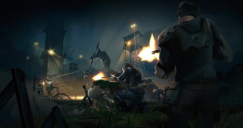 A raid in progress.