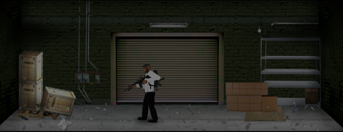 The interior of the warehouse