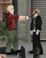 The crowbar takes down a zombie.