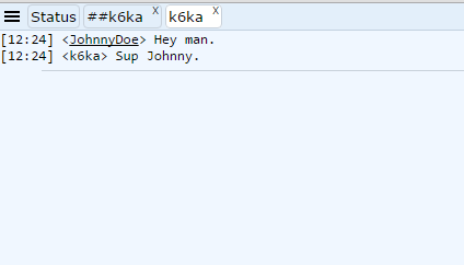 Freenode IRC webchat tab comparison btw channel and query