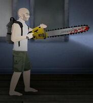 A survivor wielding a chainsaw (Alpha)