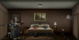 Room 301 (note bag hidden under bed; it contains $200)