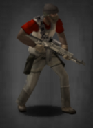 A survivor equipped with the Scoped variant