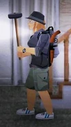 A survivor wielding the Sledge (Alpha)