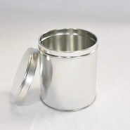 A metal canister with tap in real life.