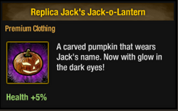 Replica jack o lantern