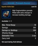 Level 25 Pineapple Boomer grenade