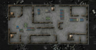 A military base as it appears on the map.