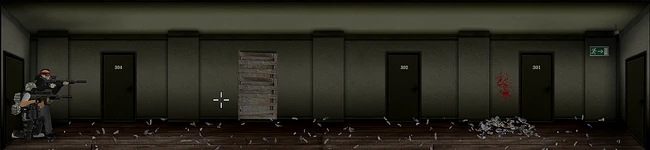 Third floor hallway (room 303 is inaccessible)