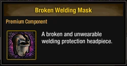 Tlsdz broken welding mask