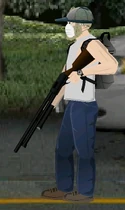 Jeb with his Ambrose Shotgun