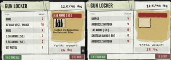 The contents of the Gun Locker.