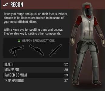 The description of the Recon in the Training Center and Class Selection screen.