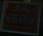 Plaque showing the date of the Collapse