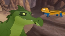 Njano mówi krokodylowi Kiburi o Hodari