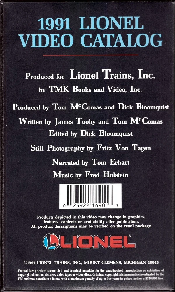 1991 Lionel Video Catalog TM books and video Wiki Fandom