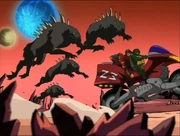 Bike #23 about to be assaulted by the creatures.