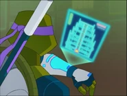 Donatello with building schematics