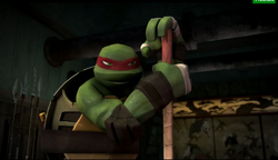 Raph with Donnie's staff