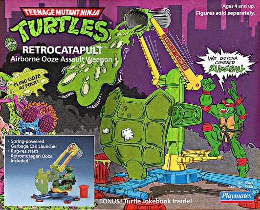 Poubelle / Tabouret Vintage Tortues Ninja (TMNT) 1990 - En Métal - Occasion