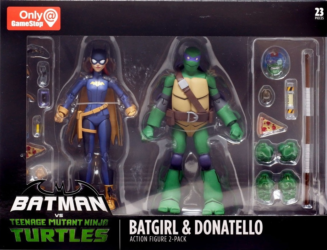 DC Comics GameStop Batman Vs Teenage Mutant Ninja Turtles TMNT Batgirl & Donatello 2-Pack