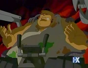 Der Müllmann in voller Person