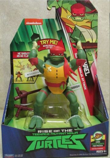 Teenage Mutant Ninja Turtles: Mutant Mayhem 5.5 Raphael Deluxe Ninja Shouts Figure by Playmates Toys