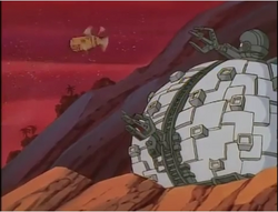 Runaway windmill approaching the Technodrome in April Gets in Dutch.