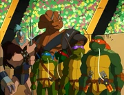 Ninja Turtles with Traximus and Ape-like Gladiator