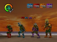 The Ninja Turtles wearing Samurai outfits.