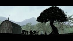 Funeral and burial of Hamato Yoshi/Splinter after being fatally murdered by Oroku Saki/Super Shredder.