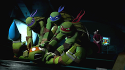 Turtles pounce on Mikey