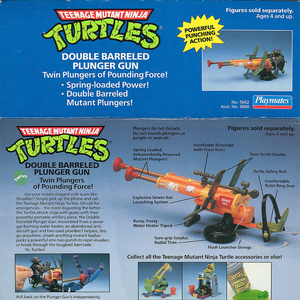 Teenage Mutant Ninja Turtles TMNT Double Barreled Plunger Gun Seat Belt 1989
