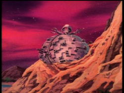 Technodrome with lava from The Big Cufflink Caper!.