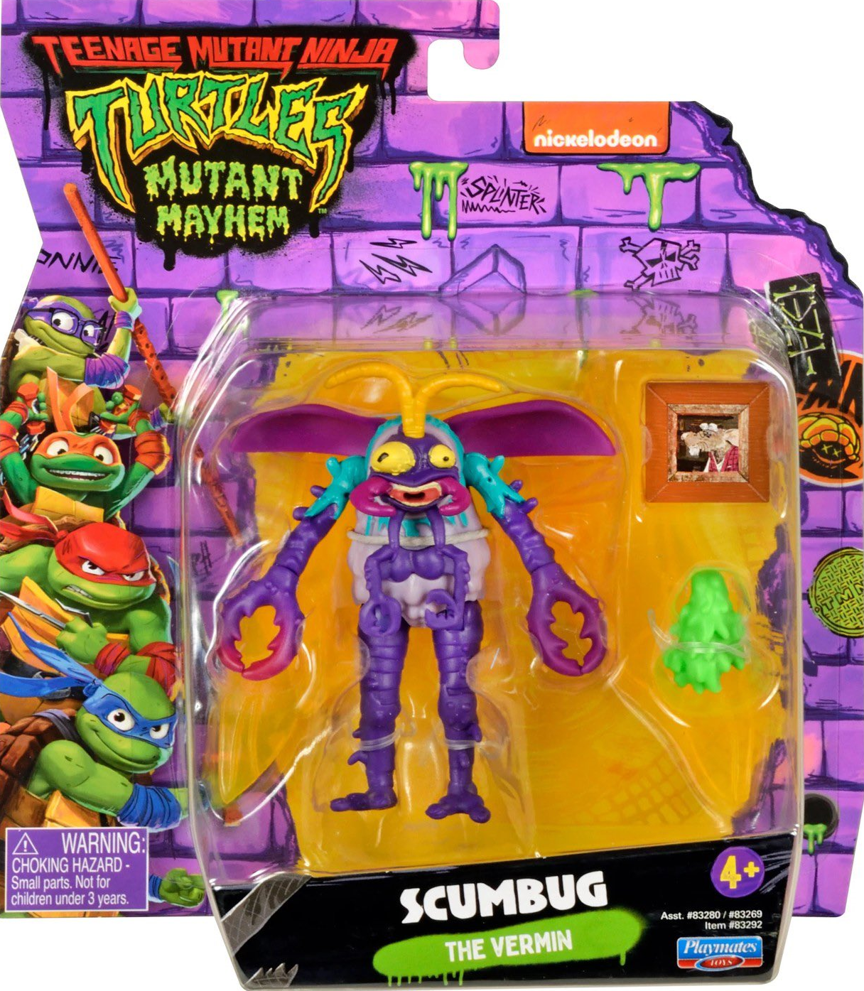 タートルズ　Scumbug 1990 Playmates Teenage Mutant Ninja Turtles Carded Action