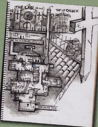 Layout sketch of the lair