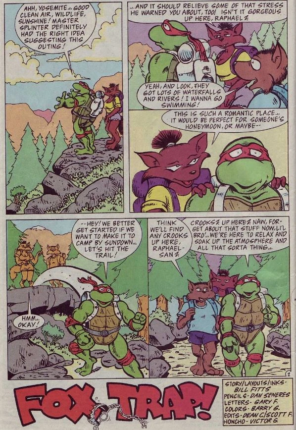 teenage mutant ninja turtles camping in a national park