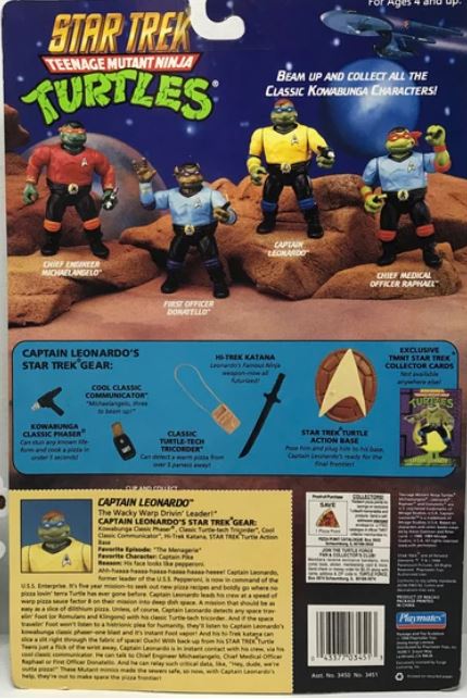 1994 Teenage Mutant Ninja Turtles Star Trek Captain Leonardo
