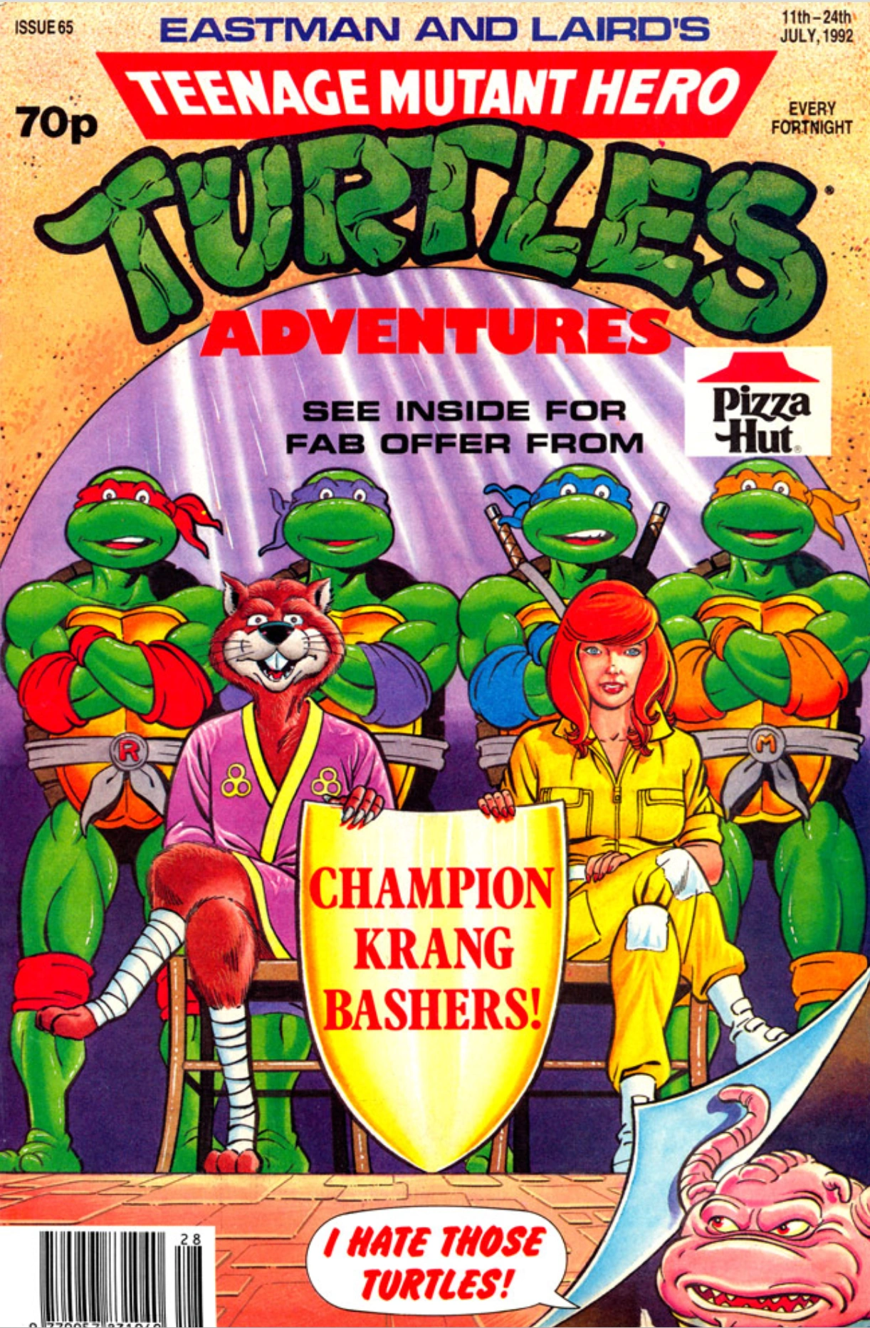 The Compleat Imbiber 英語版 TMNT ADVENTURES #23 1st SLASH 1991 Krang Bellybomb Splinter April