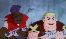 Human Rocksteady alongside Bebop in Shredderville (1)