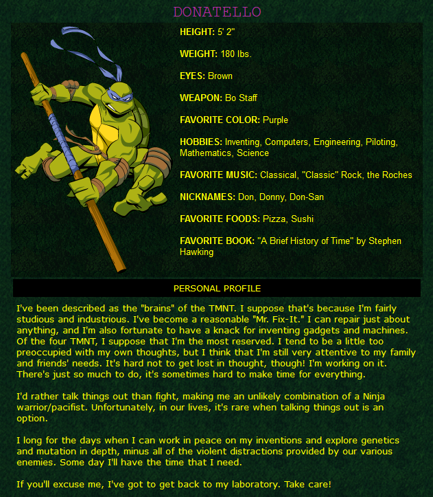 Donatello Splinterson (2003 TV series), TMNTPedia, FANDOM powered by  Wikia