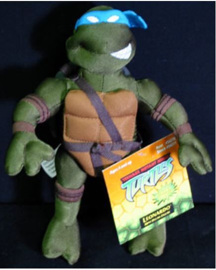 TMNT TEENAGE MUTANT NINJA TURTLES PLUSH SOFT TOY LEONARDO 1989 PLAYMATES