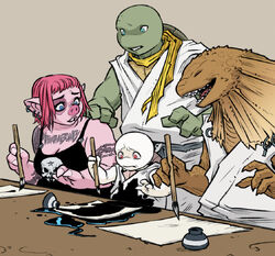 Calligraphy class, taught by Jennika.