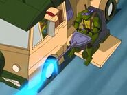 Donatello firing from the 1987 Turtle Van/Party Wagon