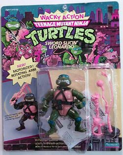 VTG TMNT LEONARDO WIND-UP Figure 1990 Teenage Mutant Ninja Turtles GIFT  WORKS