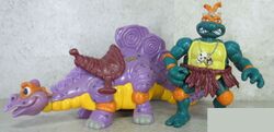 Cave Turtle Mike and his Silly Stegosaurus (1993 action figure