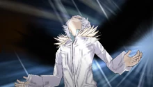Black wings sprout out of Accelerator's back during the first part of his finishing move.